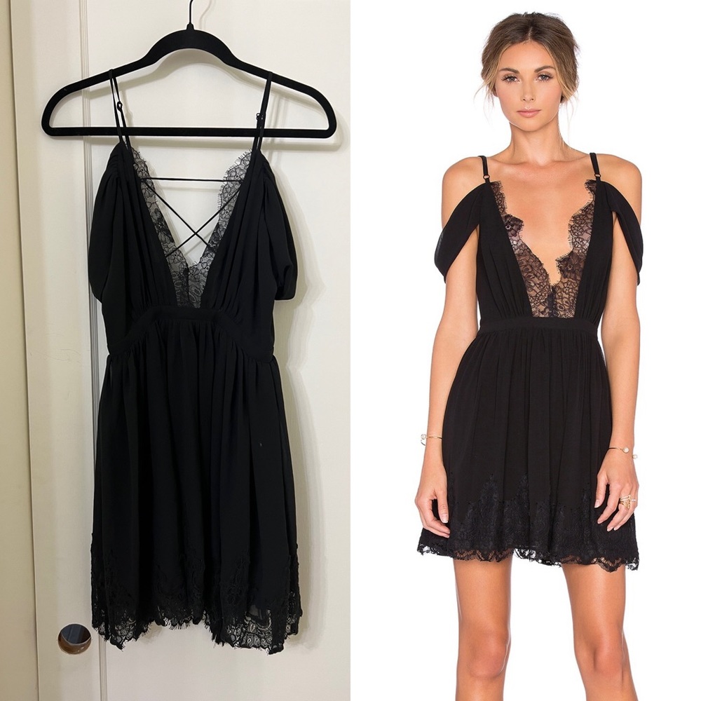 Jetset Diaries Atlantic mini dress in black lace, size XS